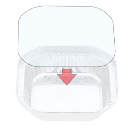 Foil Container Square 7113/73LPVC - PVC Clear Lid
