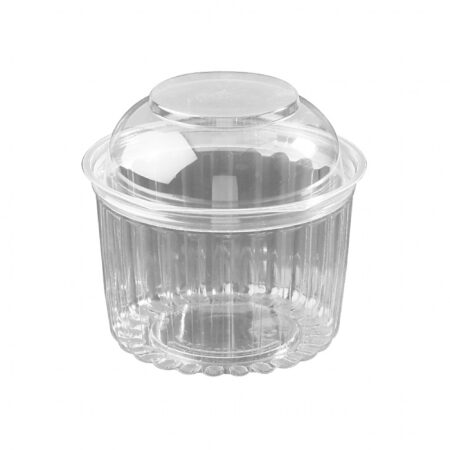 Plastic Container Round - Hinged Flat Lid 445ml