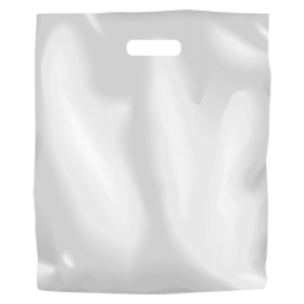 Coloured Low Density Plastic Fashion Bag - White Large