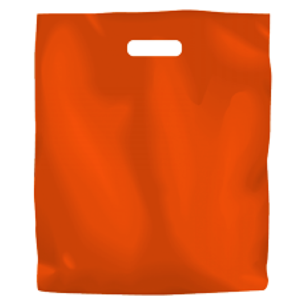 Coloured Low Density Plastic Fashion Bag - Orange Large