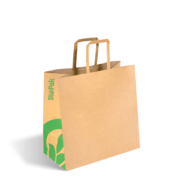 Small Flat Handle Kraft Paper Bags