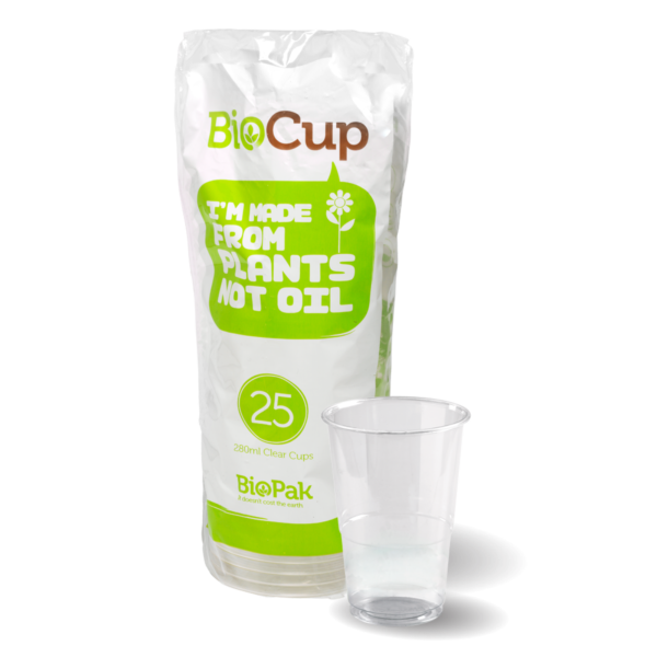 280ml Clear BioCups - 25pk
