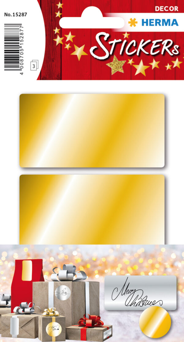 Gold Labels 34 x 67mm 9 pcs