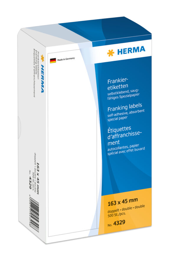 Franking Labels, Double 163 x 45mm, Permanent Adhesion