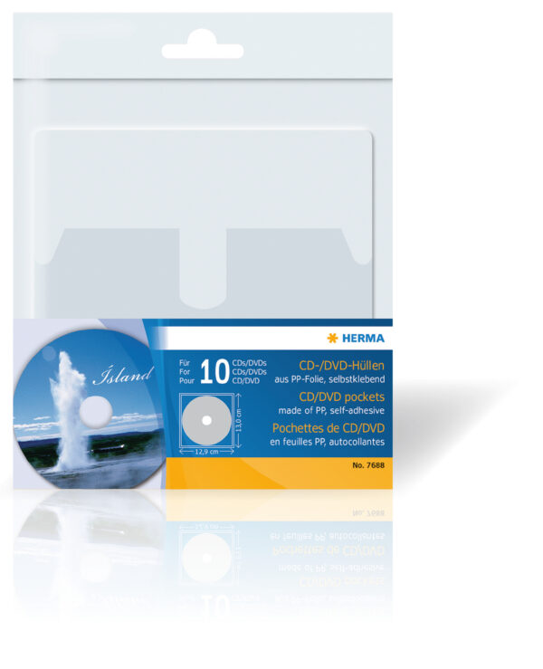 CD/DVD Pockets, 129x130mm 10 Pockets