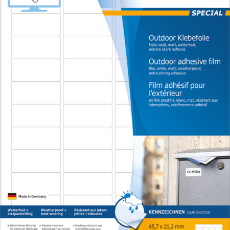 Weatherproof Outdoor Film Labels A4