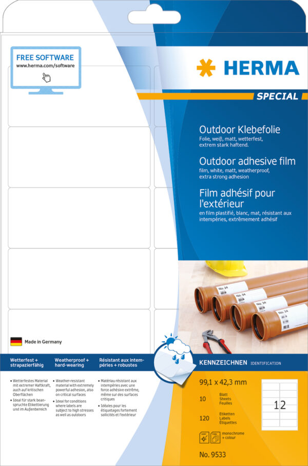 Weatherproof Outdoor Film Labels