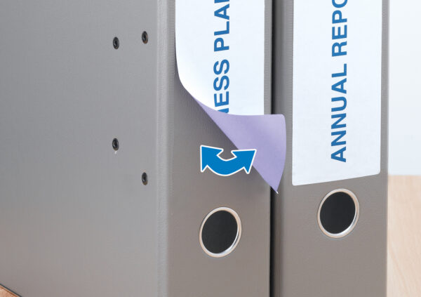 Removable File Spine Labels A4, 192 x 61mm, White, Opaque, for Wide Files (Short) - Image 6