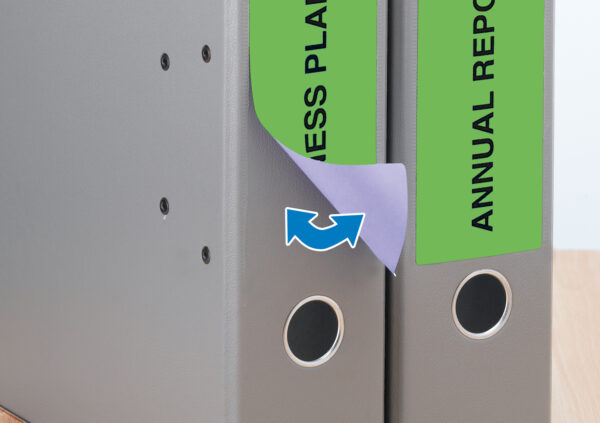 Removable File Spine Labels A4, 192 x 61mm, Green, Opaque, for Wide Files (Short) - Image 3