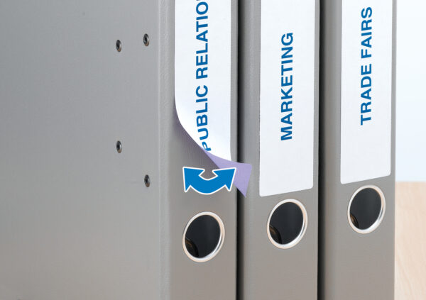 Removable File Spine Labels A4, 192 x 38mm, White, Opaque, for Narrow Files (Short) - Image 3