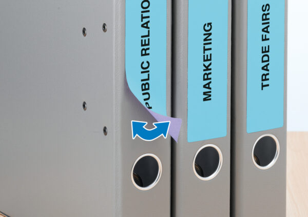 Removable File Spine Labels A4, 192 x 38mm, Blue, Opaque, for Narrow Files (Short) - Image 4