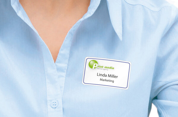 Name Labels, Removable A4, 80.0 x 50.0mm, White/Blue Frame made of Acetate Silk, Printable - Image 3