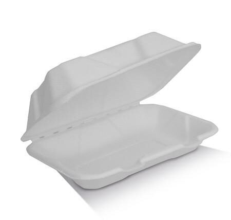 Clamshell Sugarcane 9 x 6 x 3, 200pc/ctn
