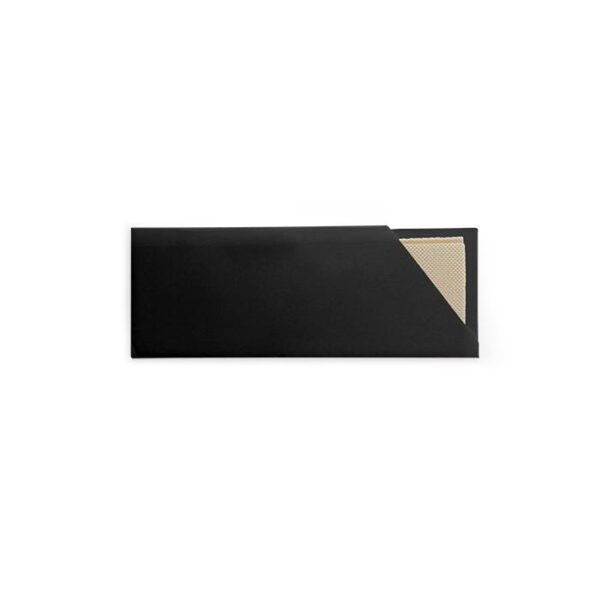 Black Cutlery Pouch With Bamboo Napkin