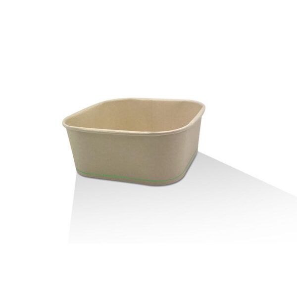 PBS Coated Bamboo Paper Square Container 1200ml 300pc/ctn