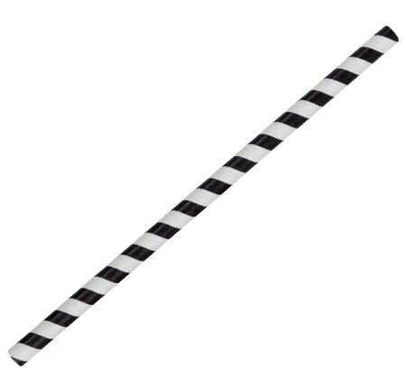 Paper Straw Jumbo- Black Stripe 2500pc/ctn