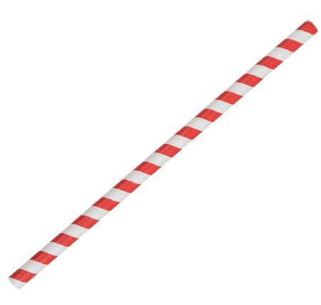 Paper Straw Jumbo- Red Stripe 2500pc/ctn