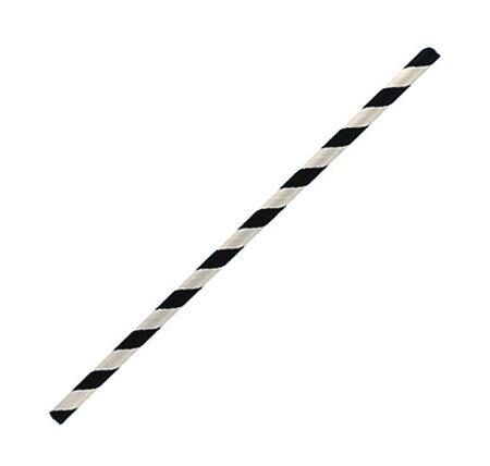 paper straw regular-black stripe 2500pc/ctn