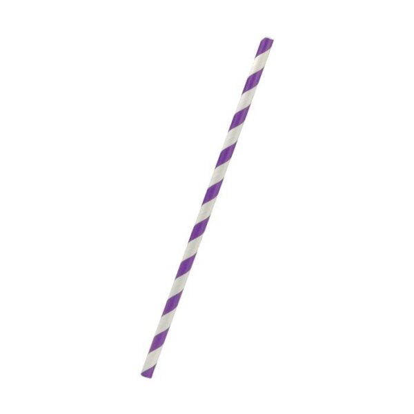 paper straw regular-purple stripe 2500pc/ctn