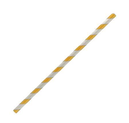 paper straw regular-yellow stripe 2500pc