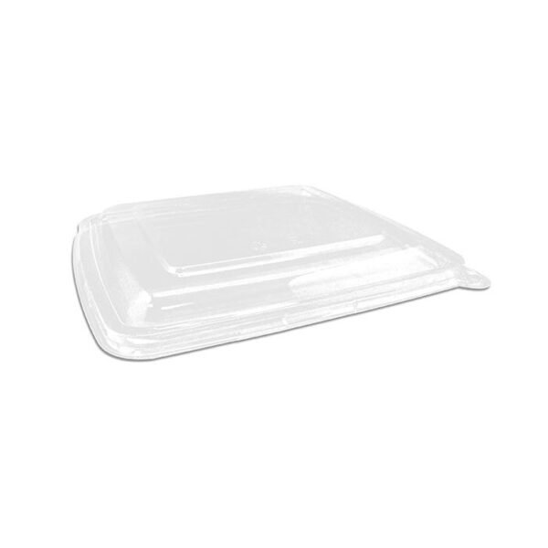 PET Lid Square Takeaway Tray 9" no compartment 200pc/ctn