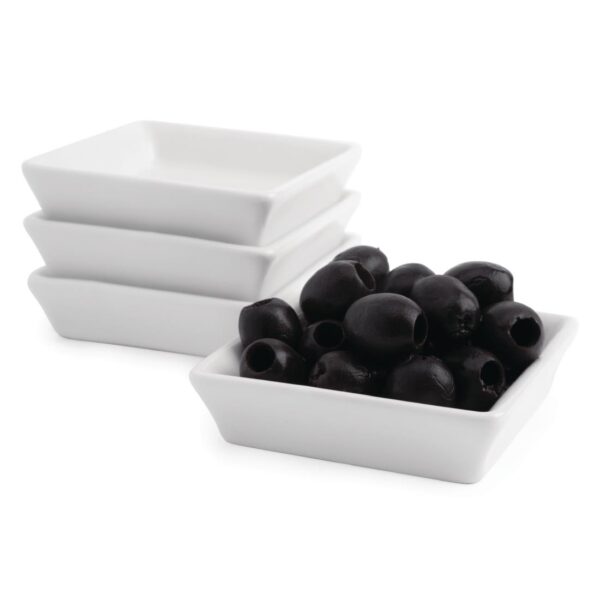 Olympia Whiteware Mini Dish Flat Square White - 8x8x2cm (Box 12) - Image 4