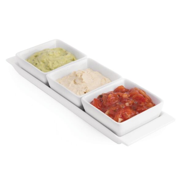 Olympia Whiteware 3 Section Dishes with Plate - 300x90mm (Box 2) - Image 3