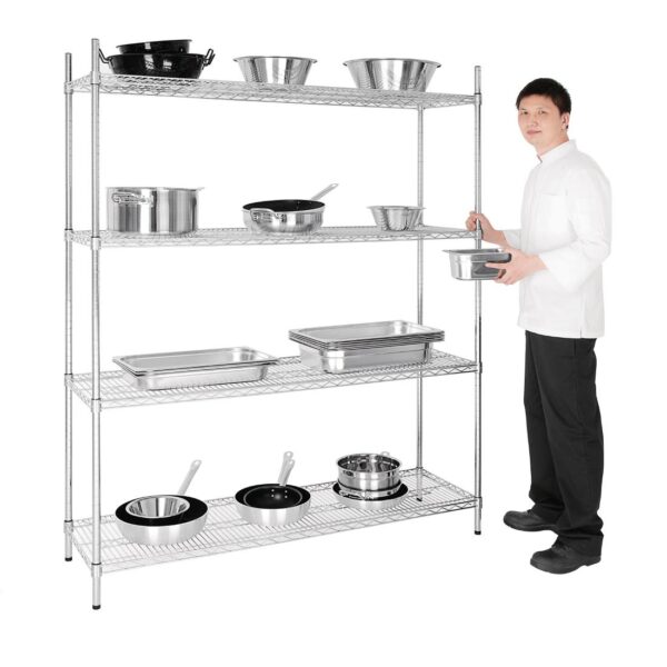 Vogue Flat Pack 4 Shelf Unit - 1525x460x1840mm - Image 3