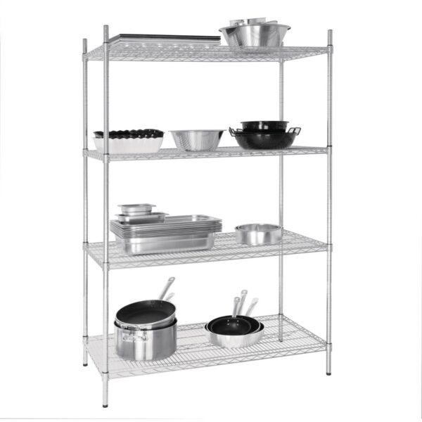 Vogue Flat Pack 4 Shelf Unit St/St - 610x1220mm - Image 2