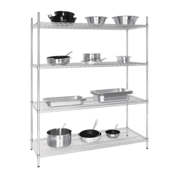 Vogue Flat Pack 4 Shelf Unit St/St - 610x1520mm - Image 2
