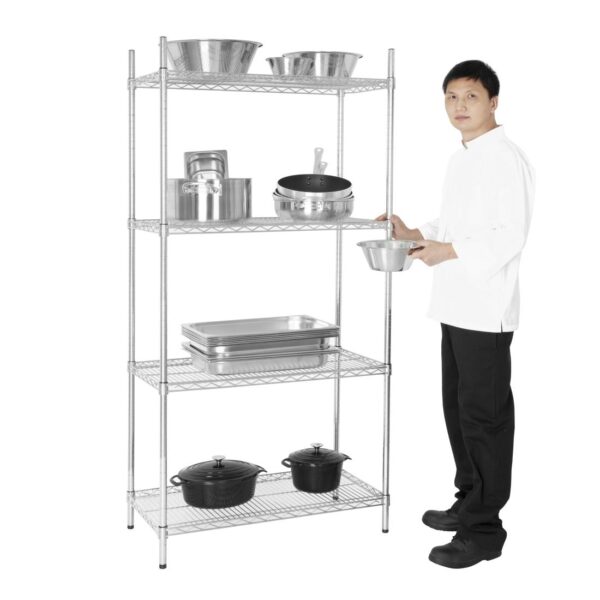 Vogue Flat Pack 4 Shelf Unit - 915x460x1840mm - Image 2