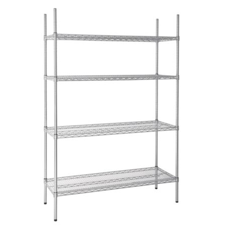 Vogue Flat Pack 4 Shelf Unit - 1220x460x1830mm