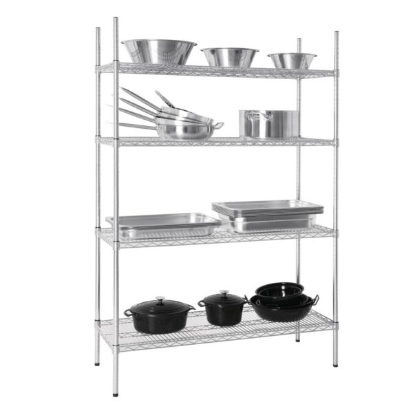 Vogue Flat Pack 4 Shelf Unit - 1220x460x1830mm - Image 2