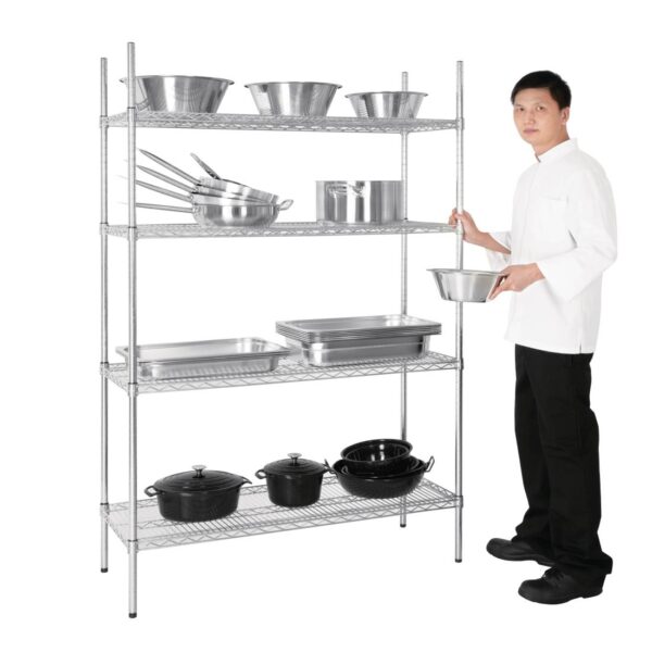 Vogue Flat Pack 4 Shelf Unit - 1220x460x1830mm - Image 3