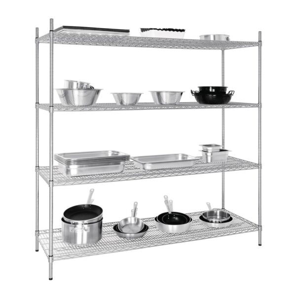 Vogue Flat Pack 4 Shelf Unit St/St - 610x1830mm - Image 2