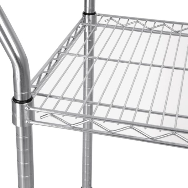 Vogue 2 tier Chrome Wire Trolley - 910x457x960mm - Image 4