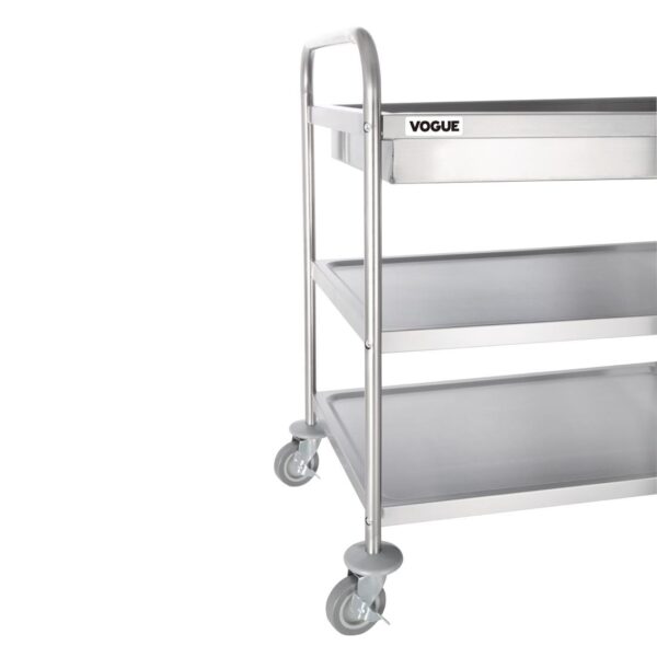 Vogue Deep Tray Clearing Trolley 3 Tier St/St - 940x855x535mm - Image 3