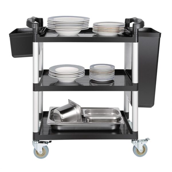 Vogue Mobile Trolley Compact Polypropylene Black - 130kg - Image 4