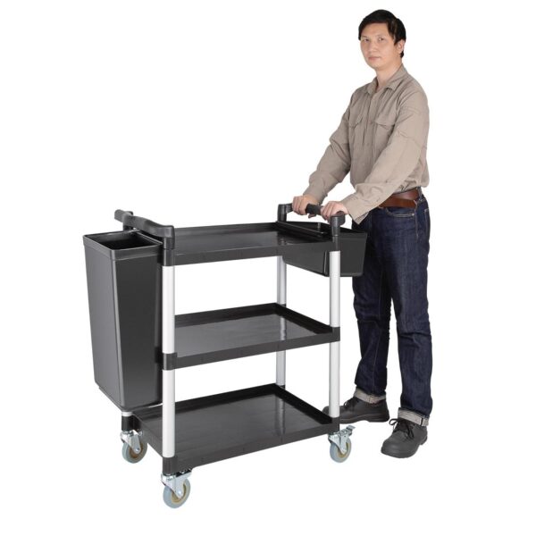 Vogue Mobile Trolley Compact Polypropylene Black - 130kg - Image 5