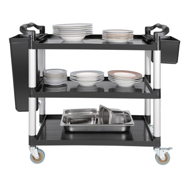 Vogue Mobile Trolley Polypropylene Large Black 200kg - Image 4