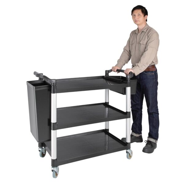 Vogue Mobile Trolley Polypropylene Large Black 200kg - Image 5