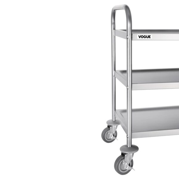 Vogue 3 Tier Flat Pack Trolley St/St - 825x710x405mm - Image 4