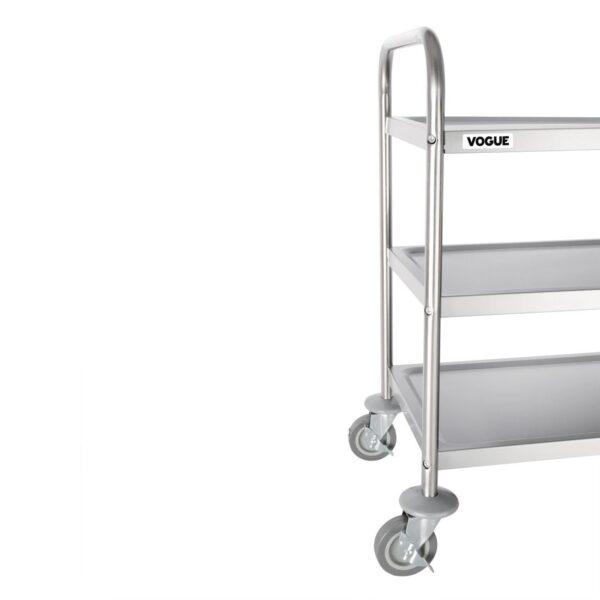 Vogue 3 Tier Flat Pack Trolley St/St - 810x455x855mm - Image 4