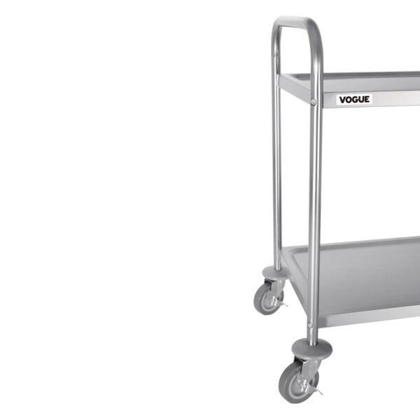 Vogue 2 Tier Flat Pack Trolley St/St - 810Lx455Wx855mmH - Image 4