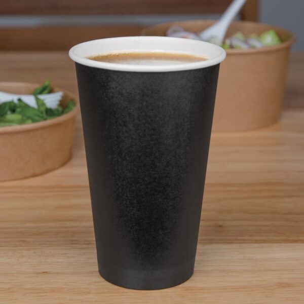 Fiesta Recyclable Hot Cup Single Wall Black 16oz (Box 1000) - Image 4