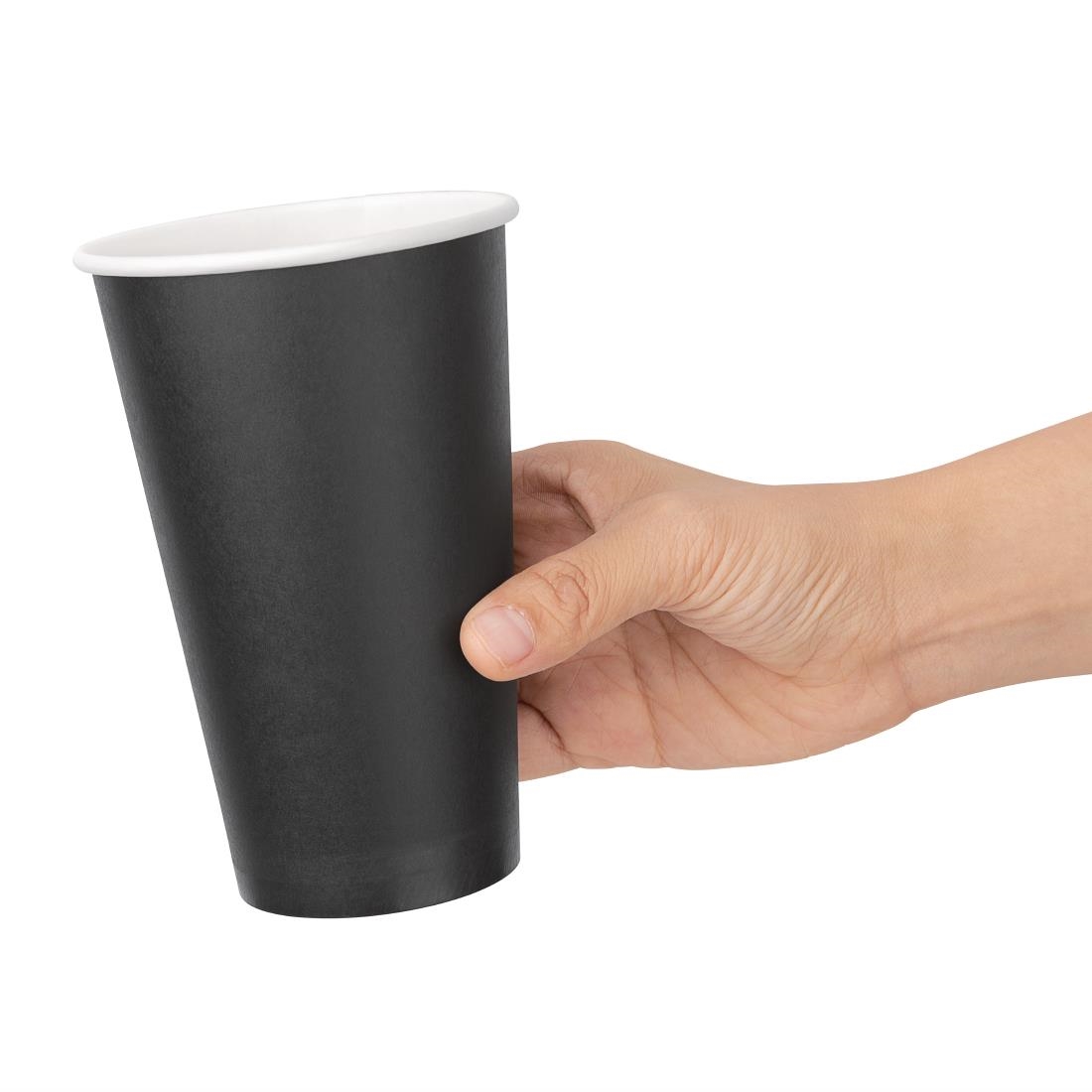 Fiesta Recyclable Hot Cup Single Wall Black 16oz (Sleeve 50) - Image 3