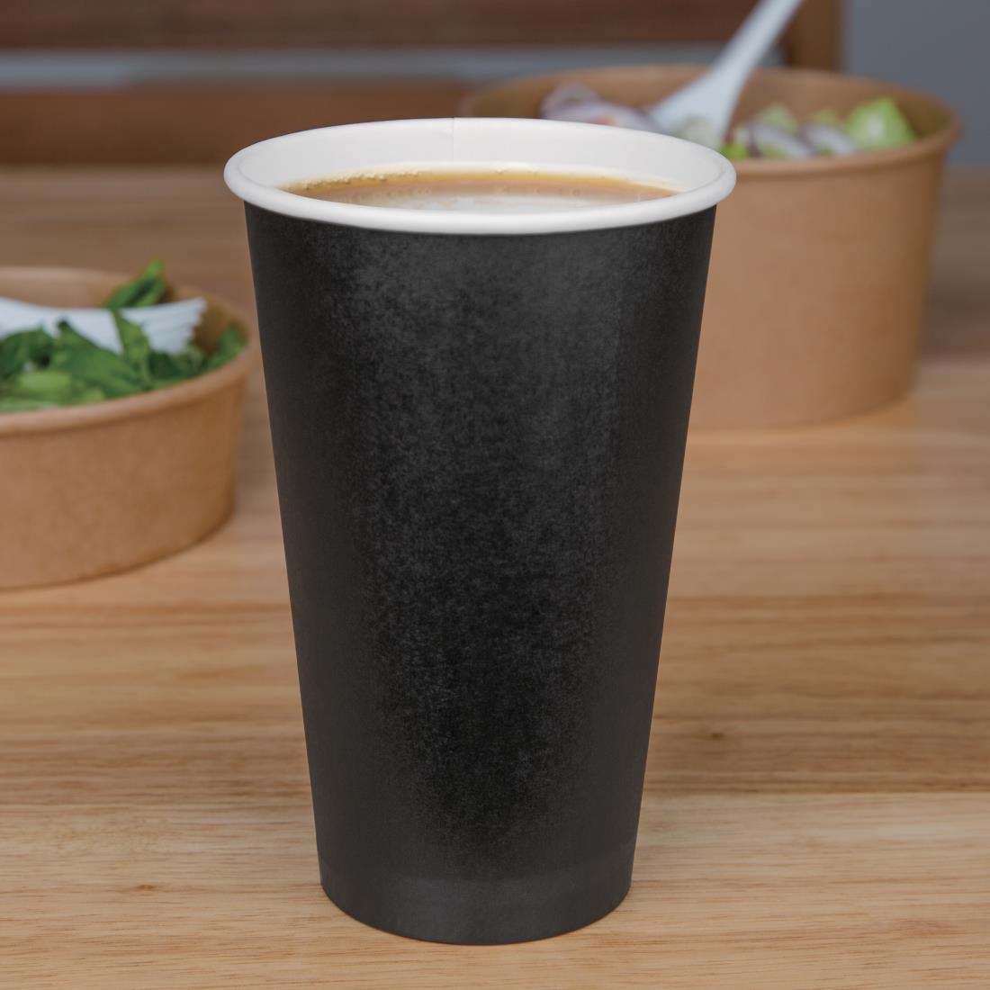 Fiesta Recyclable Hot Cup Single Wall Black 16oz (Sleeve 50) - Image 4
