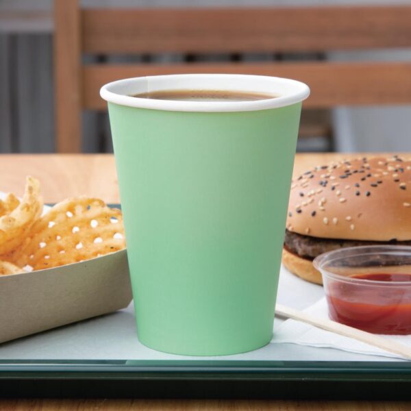 Fiesta Recyclable Hot Cup Single Wall Aqua 12oz (Box 1000) - Image 4