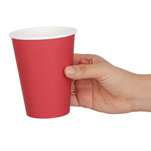 Fiesta Recyclable Hot Cup Single Wall Red 12oz (Box 1000) - Image 3