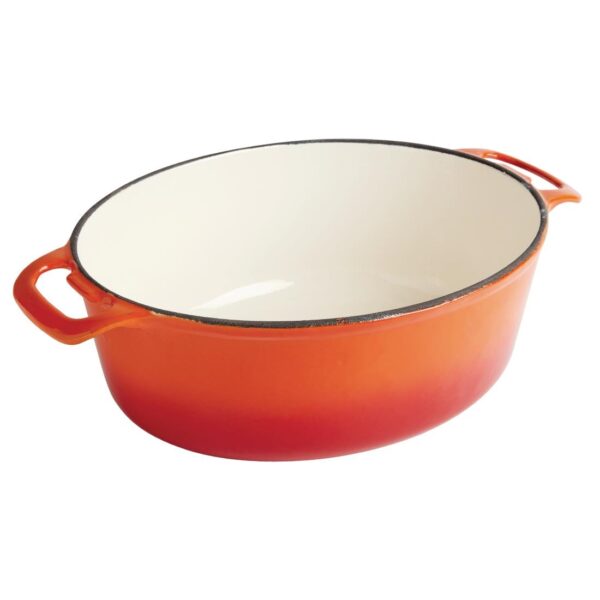 Vogue Oval Casserole Orange - 5Ltr 110h x 243w x 295mm d - Image 2